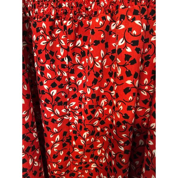 Who What Wear sleeveless floral red white & black smocked dress pockets size 2x - Picture 6 of 8